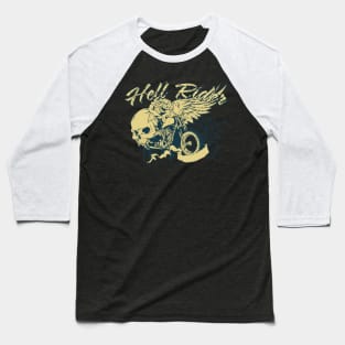 skull with motorbike Baseball T-Shirt